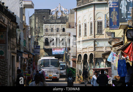 Mandawa, Indien. Feb 06, 2019. Scène de rue à Mandawa dans l'Inde du Nord, ajoutée le 06.02.2019 | Conditions de crédit dans le monde entier : dpa/Alamy Live News Banque D'Images