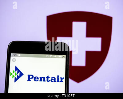 L'Ukraine. 5ème apr 2019. Sur cette photo, l'illustration a été affichée sur le logo Pentair un téléphone intelligent. Crédit : Igor Golovniov SOPA/Images/ZUMA/Alamy Fil Live News Banque D'Images