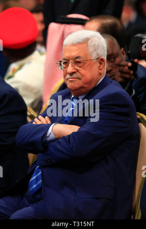 La mer Morte en Jordanie. 06 avr, 2019. Le président palestinien Mahmoud Abbas assiste à la séance d'ouverture du Forum économique mondial sur le Moyen-Orient et l'Afrique du Nord. Credit : Ahmad Abdo/dpa/Alamy Live News Banque D'Images