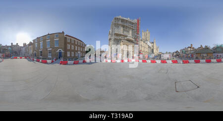 Vue panoramique à 360° de La remise à neuf sur le site du patrimoine mondial de la cathédrale de Canterbury, Angleterre, 2019.