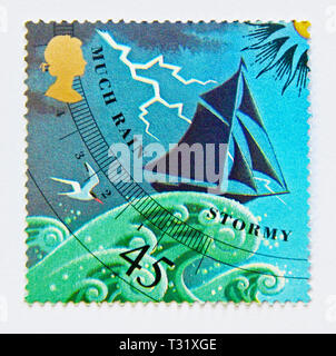 Timbre-poste. La Grande-Bretagne. La reine Elizabeth II. 45p stamp à partir de 2001 Feuille miniature MS2201 'Weather'. Banque D'Images