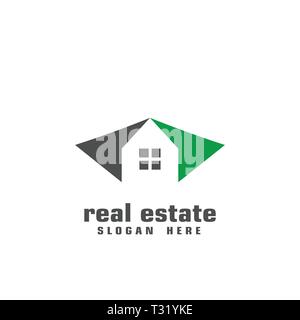 Logo graphique immobilier maison créative, modèle d'affaires, logo logo de la construction. Illustration de Vecteur