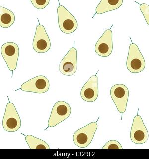 Modèle sans couture d'avocat. La texture de la nourriture saine et écologique Illustration de Vecteur
