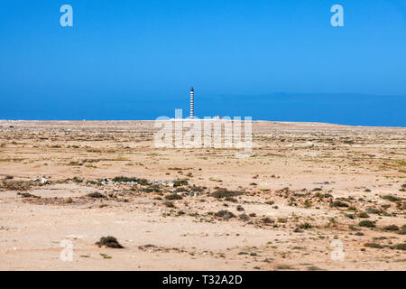 Leuchtturm à Dakhla. Dakhla, Sahara occidental, Maroc. Banque D'Images