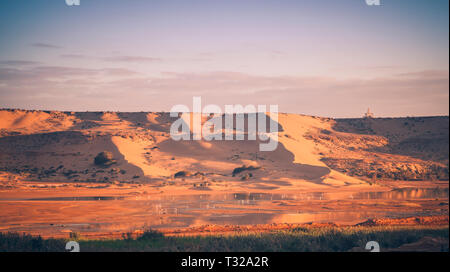 Rivière Saguia el Hamra à Laayoune. Laayoune, Sahara occidental, Maroc. Banque D'Images