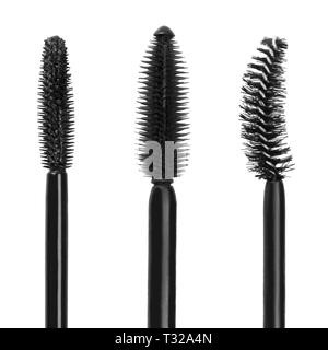 Ensemble de brosses mascara isolated on white Banque D'Images