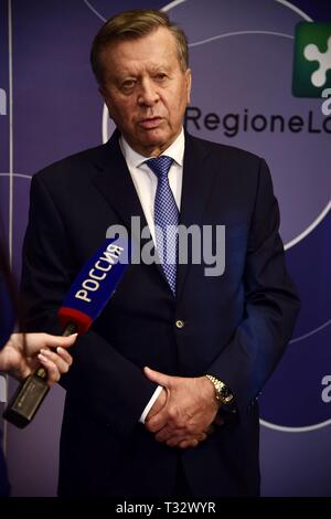 Le président de Gazprom, Viktor Zubkov à Milan. La société est le principal fournisseur du pétrole en Russie comprend : Viktor Zubkov Où : Milan, Italie Quand : 05 mars 2019 Credit : IPA/WENN.com **Uniquement disponible pour publication au Royaume-Uni, USA, Allemagne, Autriche, Suisse** Banque D'Images