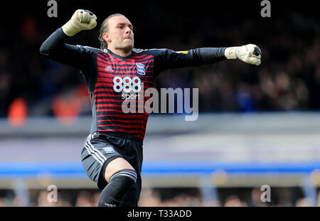 Lee Camp de la ville de Birmingham célèbre après Che Adams de Birmingham City ouvre le score (1-0) lors du match entre Birmingham City et Leeds U Banque D'Images