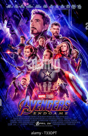 Avengers : Endgame (2019) réalisé par Anthony et Joe Russo, avec Bradley Cooper, Brie Larson et Chris Hemsworth. Conclusion épique et 22e film dans l'univers cinématographique Marvel Banque D'Images