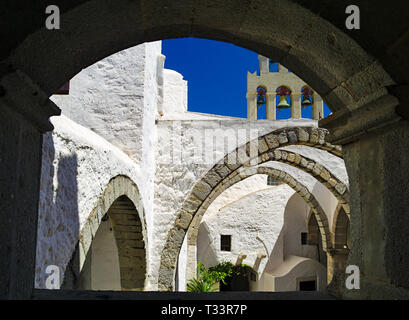 Saint Jean l'Évangéliste monastère à l'île de Patmos en Grèce Banque D'Images