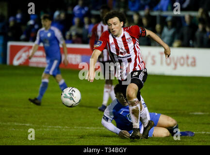 BARRY MCNAMEE de Derry City FC lors de la fixation de la Ligue Airtricity entre Finn Harps FC & Derry City FC à Finn Park, Ballybofey Banque D'Images