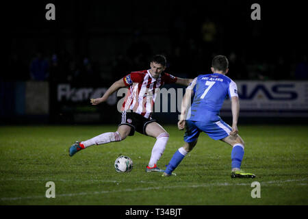 EOIN TOAL de Derry City FC lors de la fixation de la Ligue Airtricity entre Finn Harps FC & Derry City FC à Finn Park, Ballybofey Banque D'Images