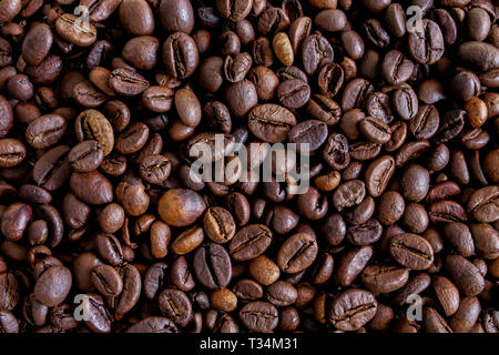 Full Frame shot of roasted Coffee beans Banque D'Images