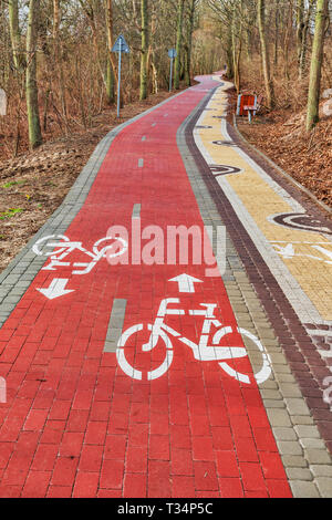 Piste cyclable entre Kolobrzeg (Kolberg) et d'Ustronie Morskie (Henkenhagen), Kolobrzeg, Poméranie occidentale, Pologne, Europe Banque D'Images