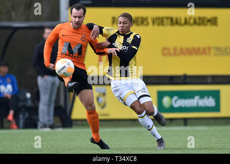 Arnhem, Pays-Bas. 06 avr, 2019. ARNHEM, 06-04-2019, saison 2018/2019, Papendal, Tweede Divisie néerlandaise, Jong Vitesse player Crédit : Pro Richonell Margaret Shots/Alamy Live News Banque D'Images