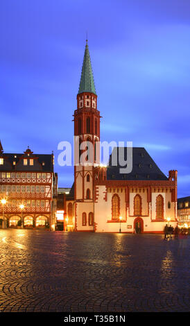 L'église Saint-Nicolas (Nikolaikirche) dans la région de Frankfurt am Main. Allemagne Banque D'Images