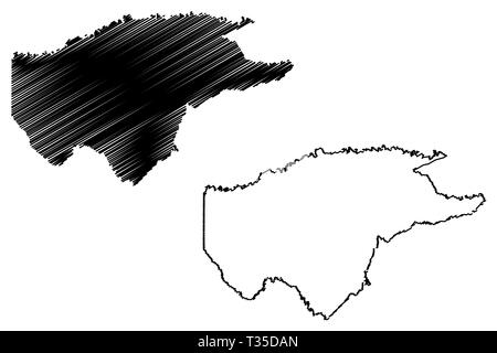 Département de Guaviare (Colombie, République de Colombie, les ministères de la Colombie) map vector illustration gribouillage, croquis Ministère de Guaviare site Illustration de Vecteur