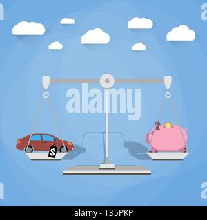 Télévision créative moderne vecteur concept design sur les prix de l'immobilier résidentiel et l'analyse des coûts | Immobilier coûts d'investissement et de la consommation du budget wi Illustration de Vecteur