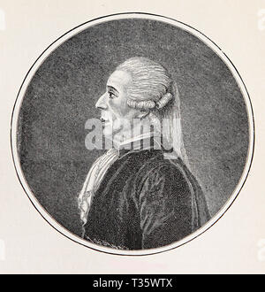 Jean Sylvain Bailly (1736 - 1793) était un astronome Français, mathématicien, franc-maçon et leader politique du début de la Révolution française guillotinée pendant la Terreur Banque D'Images