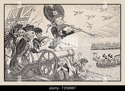 Les forces de l'anglais en attente de l'invasion française en mer pendant la guerre maritime de 1806 - 1815 qui a pris fin avec la défaite de Napoléon à la bataille de Waterloo. Banque D'Images