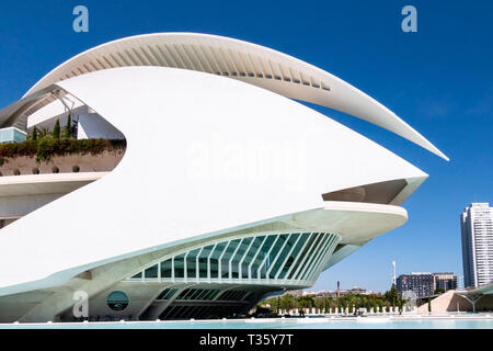 Palau de les Arts Reina Sofia à la Ciudad de las Artes y de las Ciencias, Valence, Espagne Banque D'Images