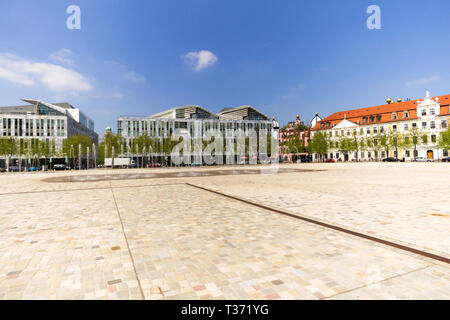 Place de la cathédrale de Magdeburg, Allemagne Banque D'Images