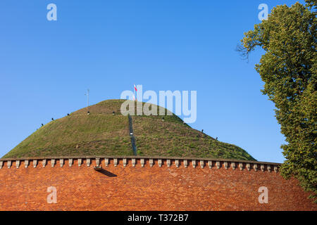 Monticule Kosciuszko à Cracovie, Pologne, ville monument à partir de 1823, consacrée à l'Amérique et héros militaire polonais Tadeusz Kosciuszko Banque D'Images