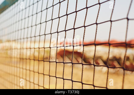 Arrière-plan de la filet de volley-ball sur la plage. Banque D'Images
