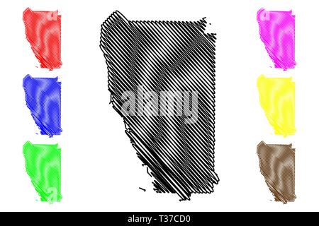 La ville de Buffalo (États-Unis villes, United States of America, USA) site vector illustration, scribble sketch Ville de buffalo carte Illustration de Vecteur