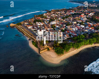 Fort hollandais de Galle Galle ville de Sri Lanka vue aérienne Banque D'Images