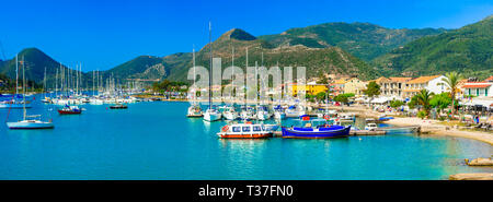 La baie de Nidri impressionnant,île de Lefkada, Grèce Banque D'Images