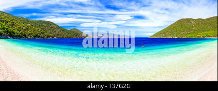 Belle plage d'Antisamos,vue panoramique,l'île de Céphalonie, Grèce Banque D'Images