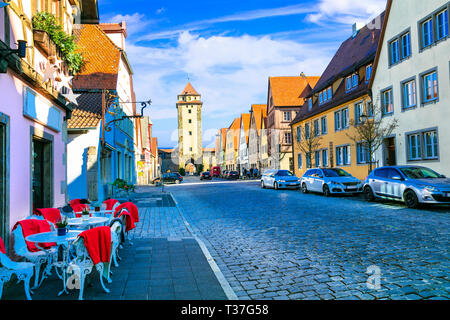 Belle Rothenburg ob der Tauber Bavière,village,Allemagne. Banque D'Images