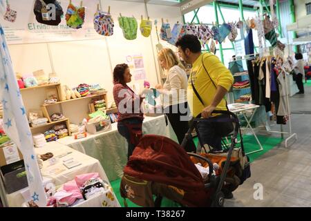 Malaga, Espagne. 06 avr, 2019. Salon de la vie saine et durable, Natura MÃ¡FYCMA Laga, organisé par (Palais des foires et congrès de Malaga), des appels à partir de demain, vendredi 5 et jusqu'à dimanche, le 7 avril, toutes les personnes intéressées à profiter d'un week-end dédié au bien-être personnel et physique, l'apprentissage de bonnes directives et le développement de techniques d'assumer la responsabilité d'habitudes l'environnement et avec le soin de l'environnement. De cette façon, l'exposition a un agenda de plus de 120 activités parallèles, parmi lesquels se distinguent les ateliers pratiques, entretiens spécialisés ou pr Banque D'Images