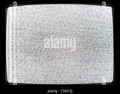 Du bruit statique à l'écran CRT de de-tuned vintage TV set - perte de signal background Banque D'Images