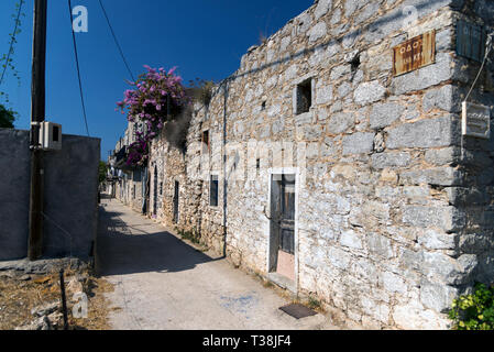 Château médiéval - Village sur la rue de village Mesta Chios Grèce.. Banque D'Images