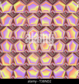 Illustration 3D transparente avec des pentagones Banque D'Images