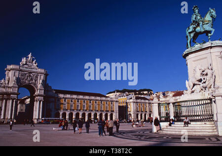 Arco da Rua Augusta,Praxa do Comercio Lisbonne,Portugal, Banque D'Images