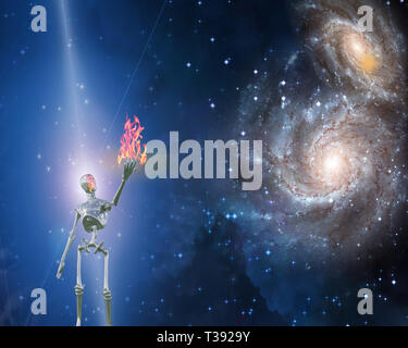 Mettre le feu à l'univers Alien Banque D'Images