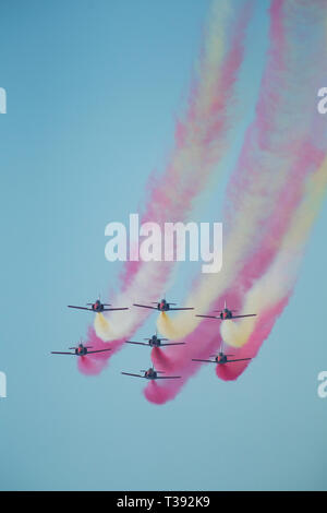 VIGO-ESPAGNE. Festival International de l'air patrouille Eagle .Vigo de la force aérienne espagnole sur juillet 18,2010 à Vigo, Espagne Banque D'Images