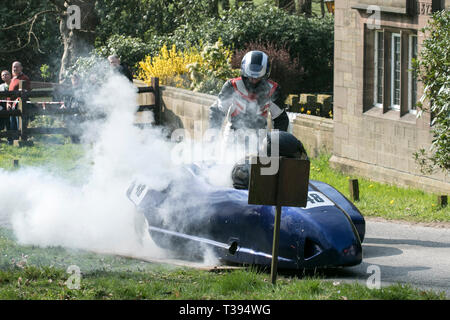 Chorley, Lancashire, Royaume-Uni. Avril, 2019. Hoghton Tower Sprint Moto 43e événement. Rider Banque D'Images