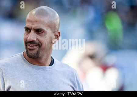 SS Lazio ancien joueur Juan Sebastian Veron au cours de la Serie A match entre SS Lazio et Sassuolo au Stadio Olimpico, Rome, Italie le 7 avril 2019. Banque D'Images