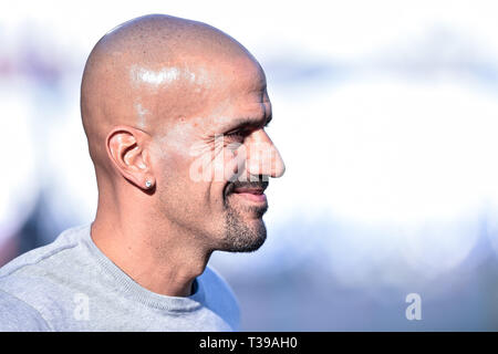 SS Lazio ancien joueur Juan Sebastian Veron au cours de la Serie A match entre SS Lazio et Sassuolo au Stadio Olimpico, Rome, Italie le 7 avril 2019. Banque D'Images