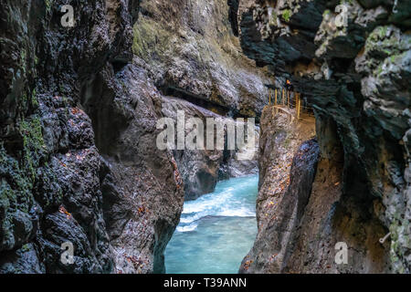 La randonnée gorges de Partnach à Garmisch-Partenkirchen, Bavière, Allemagne Banque D'Images