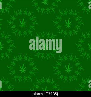 Fond vert feuilles de cannabis. La marijuana vert motif transparent Illustration de Vecteur