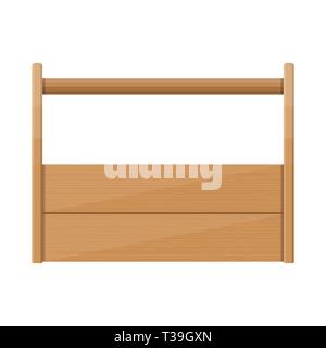 Boîte à outils en bois vide, dans le style d'illustration vectorielle, télévision Illustration de Vecteur