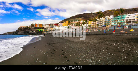 Puerto Naos beach volcanique impressionnant,La Palma, île des Canaries, Espagne Banque D'Images