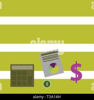 Le calcul de l'investissement dans l'or en dollars et la présentation des données au graphique graphique Design business concept copie vide moderne l'espace abstract background Illustration de Vecteur