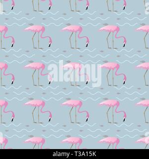 Modèle transparent avec des flamants roses et des poissons sur fond abstrait. Eps 10 drôle illustration tropical Illustration de Vecteur