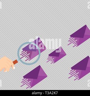 Loupe sur une enveloppe de couleur différente et d'autres personnes a même ton Business template vide pour la mise en page pour carte de voeux invitation promotion p Illustration de Vecteur